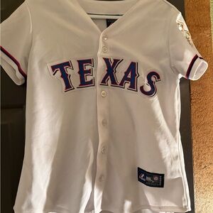 Women’s Texas Rangers Ian Kinsler #5 Jersey – 2011 World Series Patch – Size M